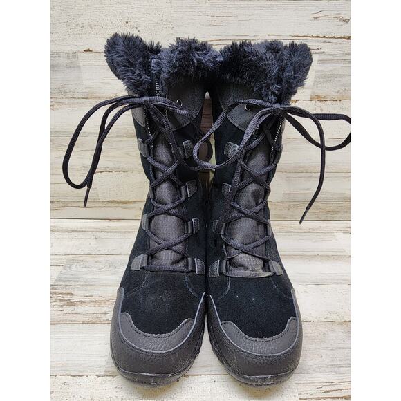 Columbia Womens YL5328-010 Waterproofed Black Fur Boots Size 10 - Picture 2 of 12